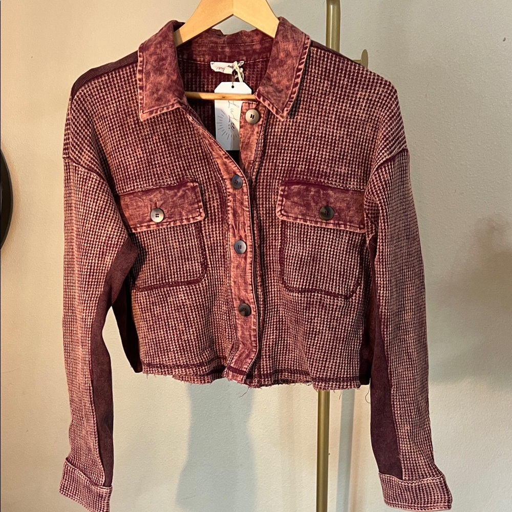 Mystree Burgundy Jean Jacket